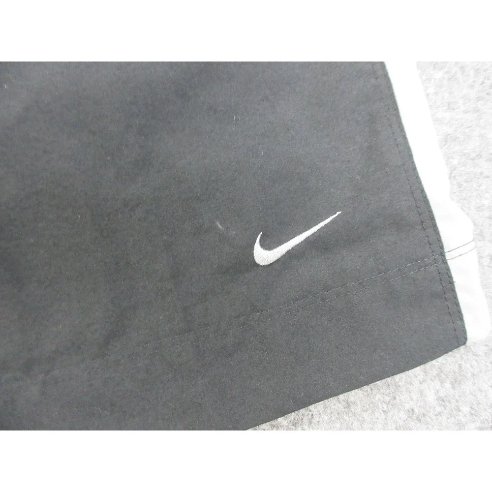 VTG Nike Shorts Mens Large Black Colorblock 10 Inch Athletic Lined Swim Pockets